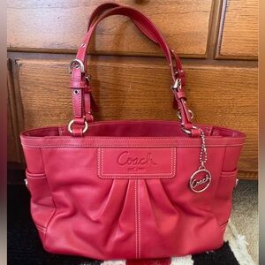 Stunning Red Leather Coach Purse